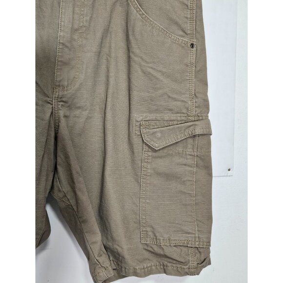 Wrangler mens' heave duty 8 pocket cargo workman khaki zip up shorts size 38 - Picture 3 of 9